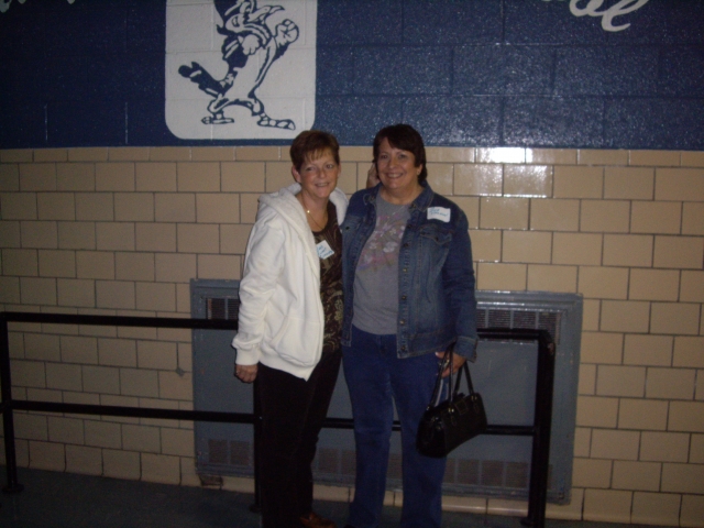 Barbara Ewart (Cummings) and Sue Vachon during School tour.